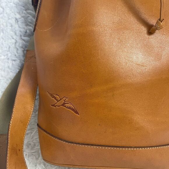 Jack & Jones Herta Suke Tan Leather large Bucket style drawstring Bag - Picture 8 of 16